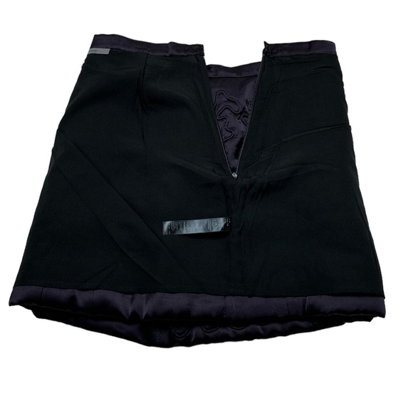 TOPSHOP Quilted Winter Miniskirt Black Satin Floral Design Side Zipper Lined - Picture 3 of 10